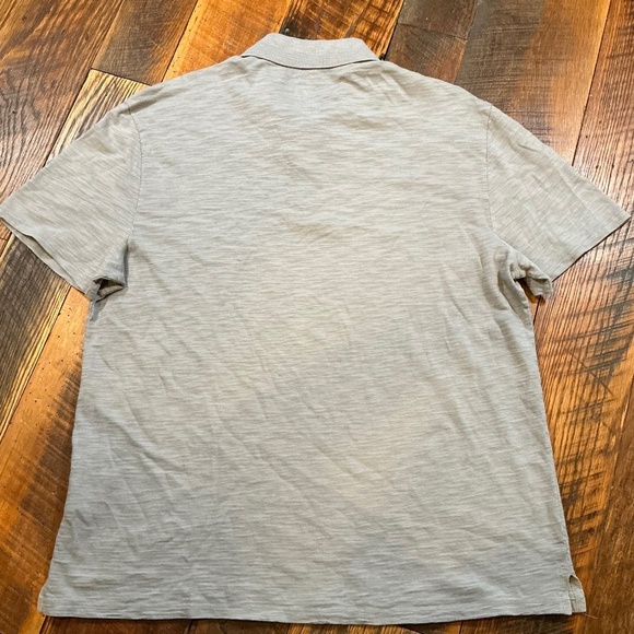 Vince 100 Percent Cotton Slub Polo Shirt Gray Size L - Picture 3 of 6
